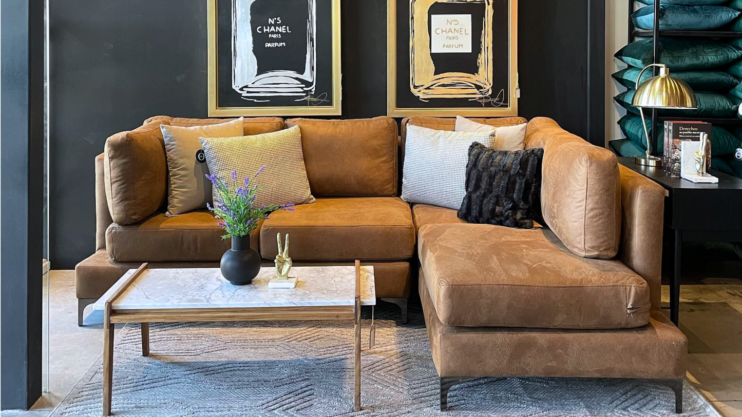 Sala, sala esquinera, sala modular, sala en L, liverpool, Palacio de Hierro, Casa de las lomas, casa parota, muebles placencia, Gaia, muebles Artex, muebles, muebles modernos.