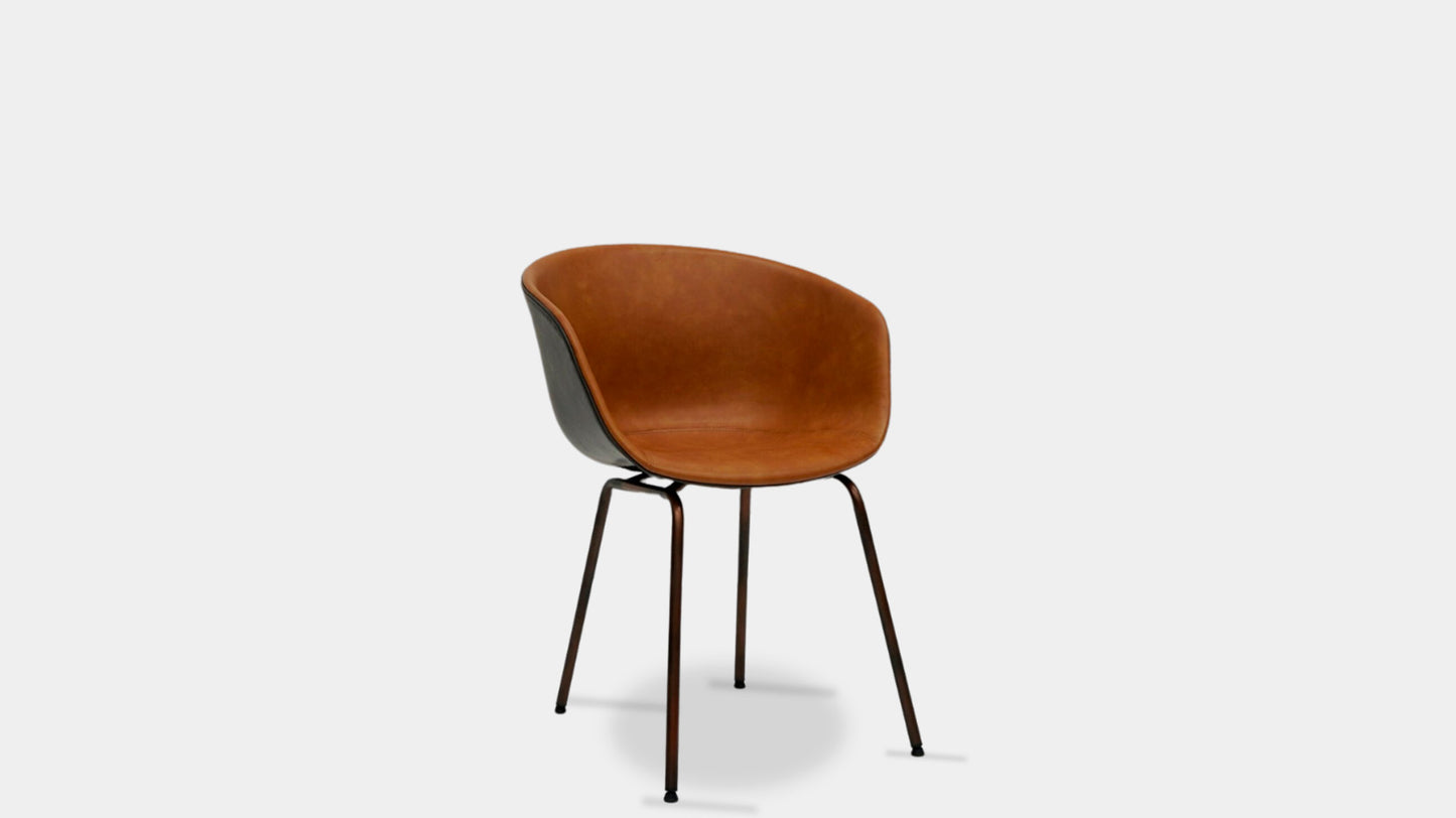 Silla stella asiento café y respaldo negro