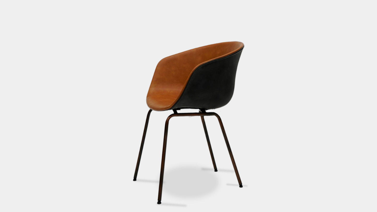 Silla stella asiento café y respaldo negro