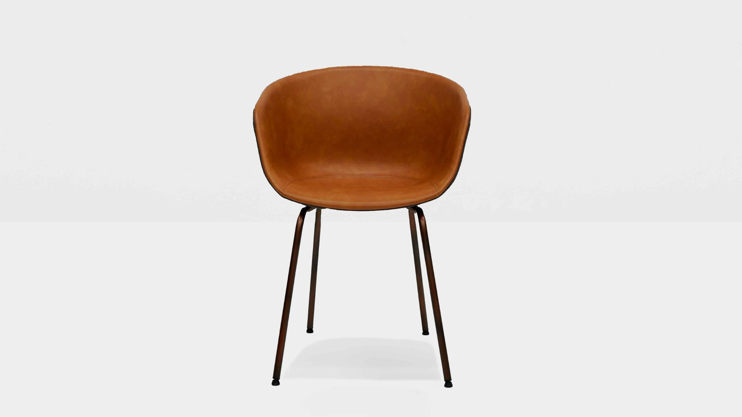 Silla stella asiento café y respaldo negro
