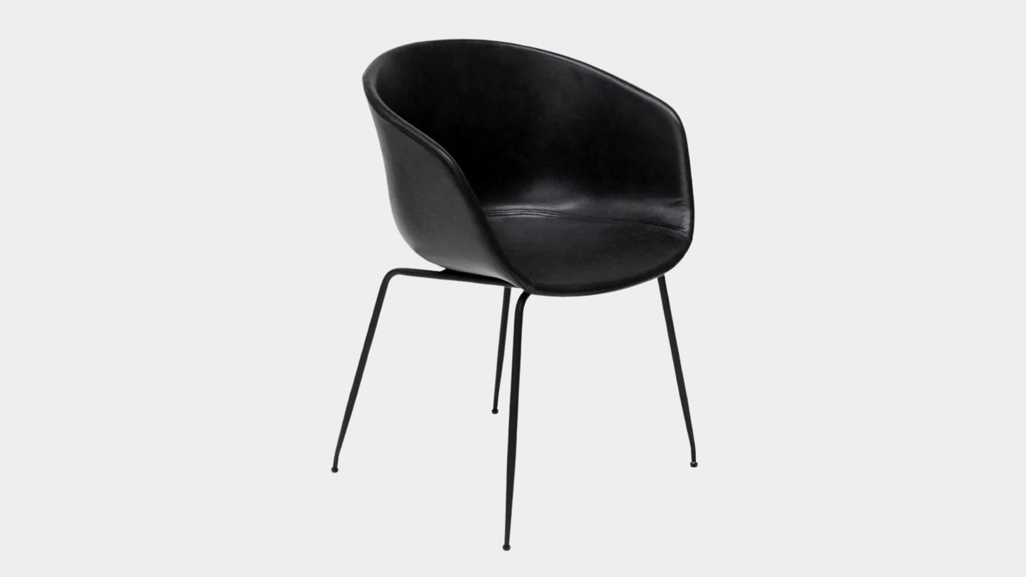 Silla stella asiento café y respaldo negro