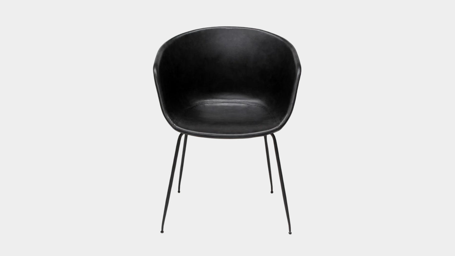 Silla stella asiento café y respaldo negro