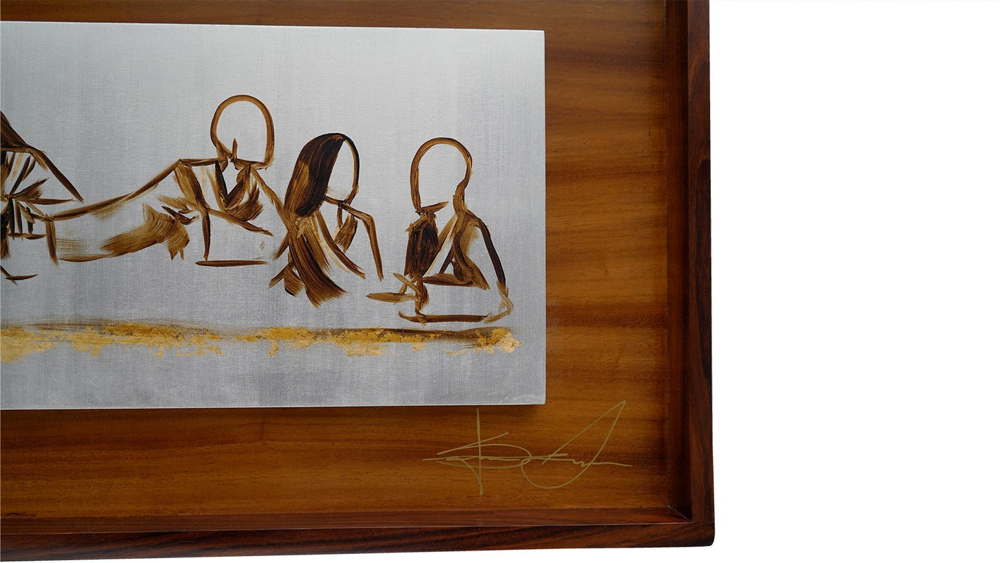 Cuadro Última Cena Oro Parota 60*180cm