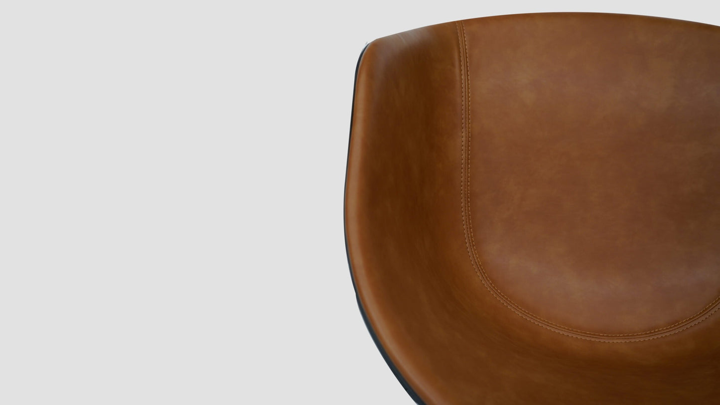 Silla stella asiento café y respaldo negro