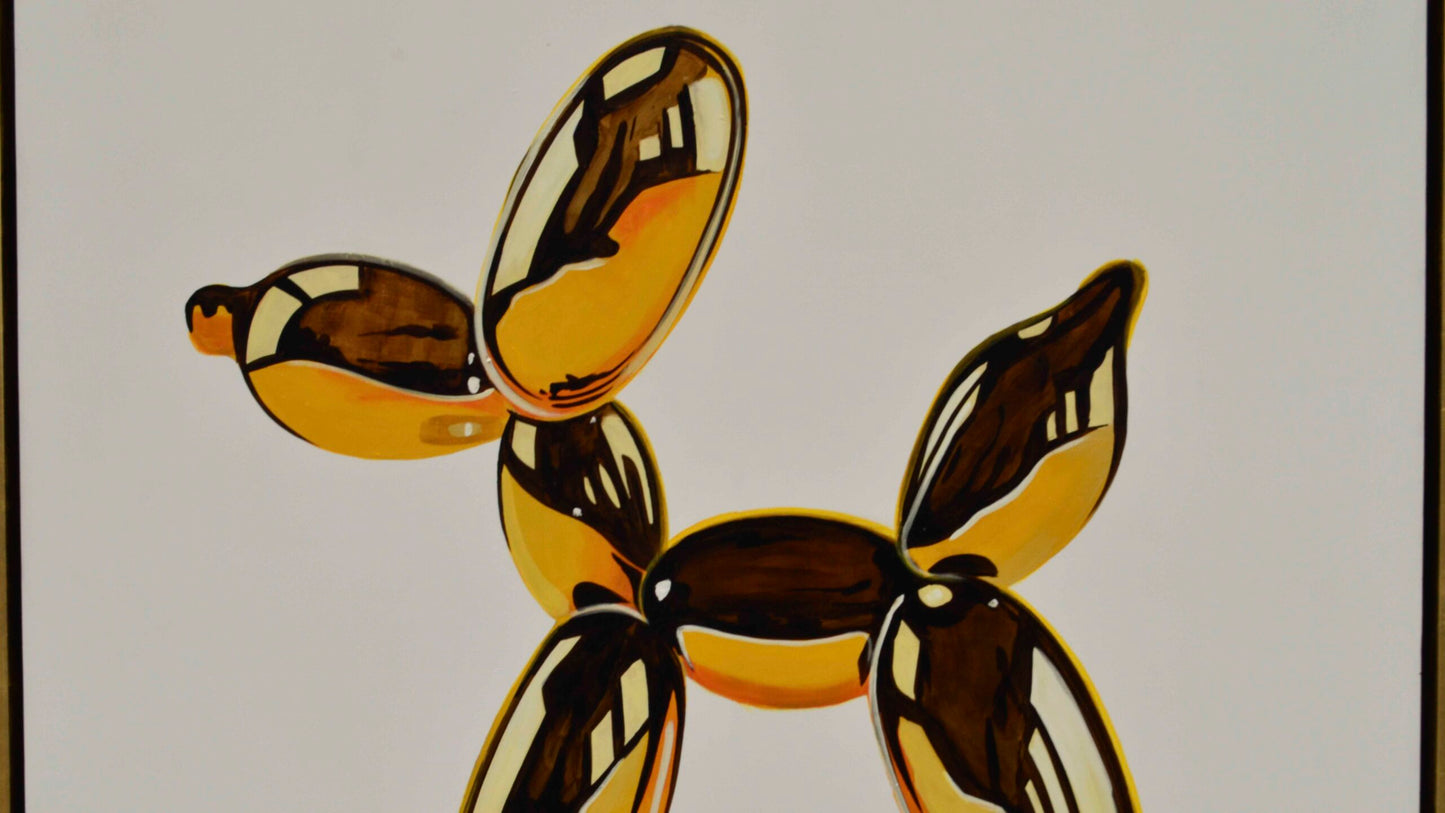 Cuadro Ballom Dog Gold 120*120cm