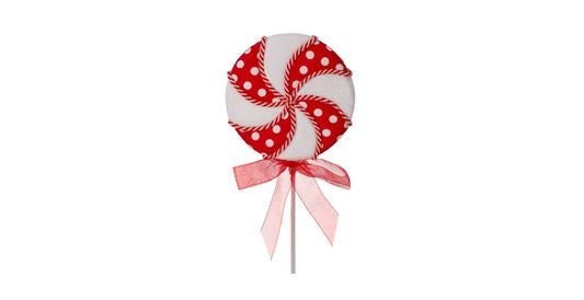 20" Peppermint Polka Dot Lollipop Stem