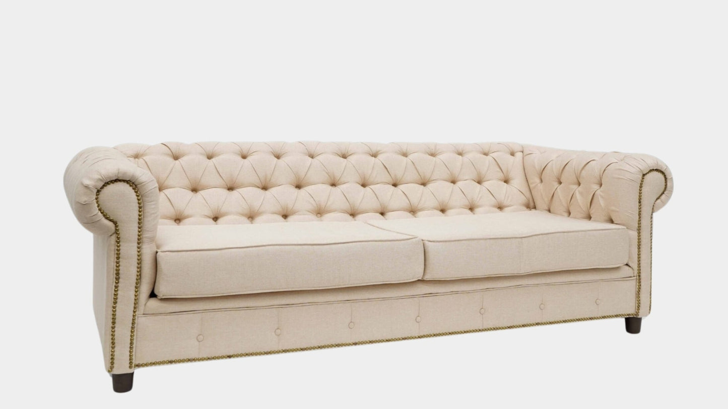 Sofá Chesterfield tela 2.40m.