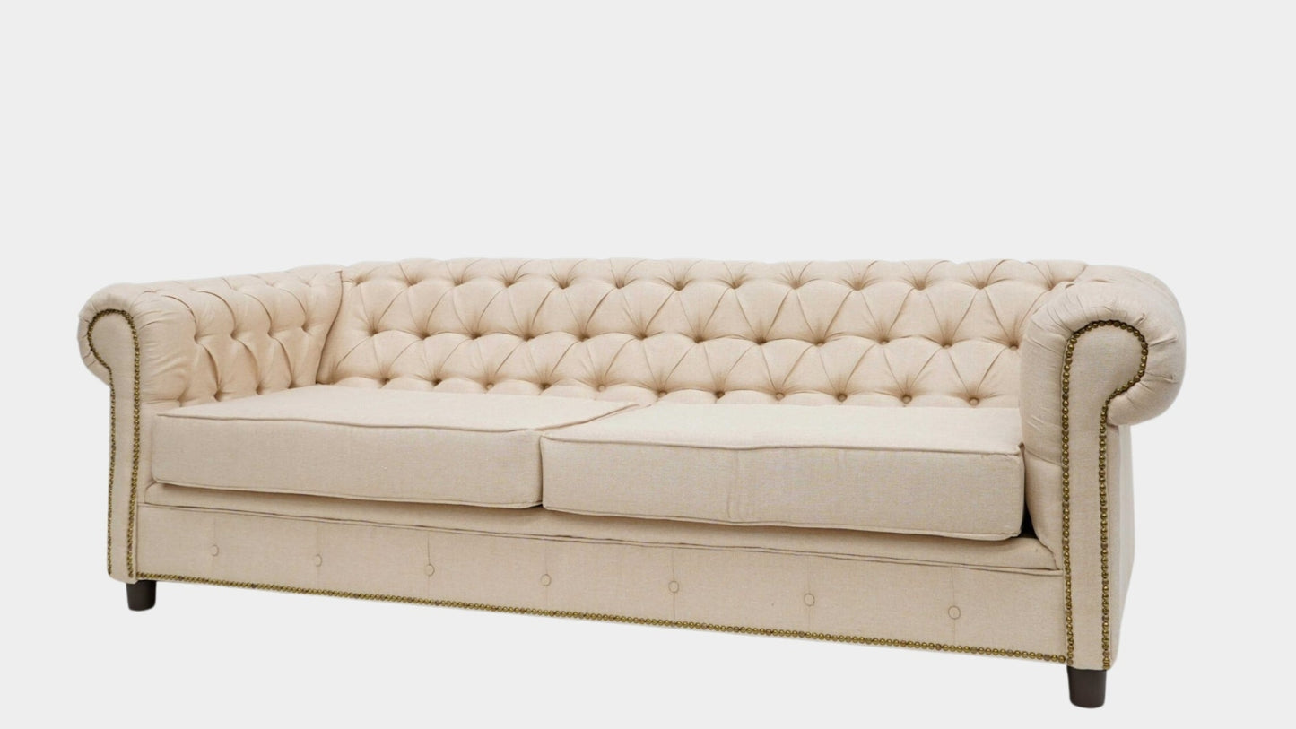 Sofá Chesterfield tela 2.40m.