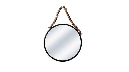 Metal 20" Round Mirror w/ Beads - #15356